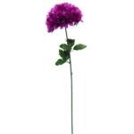 Sztuczna Chryzantema Fioletowa 75 cm - Pojedynczy Kwiat Dekoracyjny Fi 20 cm - obrazek 2
