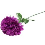 Sztuczna Chryzantema Fioletowa 75 cm - Pojedynczy Kwiat Dekoracyjny Fi 20 cm - obrazek 3