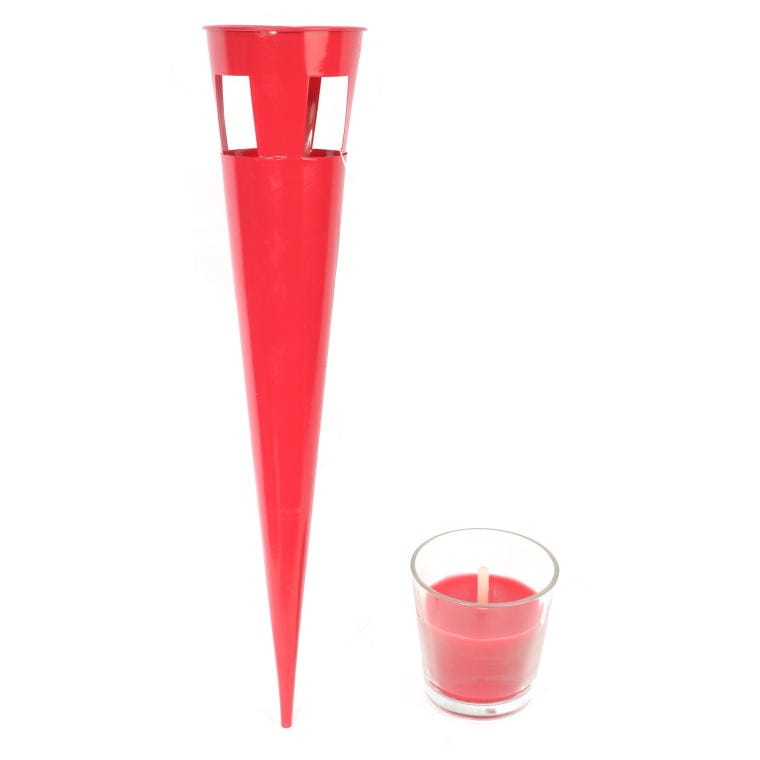 CHR-105-czer Pochodnia zapachowa Citronella w metalowej obudowie - kolor czerwony - obrazek 1