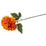 Sztuczna Chryzantema w Kolorze Rudy - Dekoracyjny Pojedynczy Kwiat na Wszystkich Świętych - obrazek 2