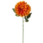 Sztuczna Chryzantema w Kolorze Rudy - Dekoracyjny Pojedynczy Kwiat na Wszystkich Świętych