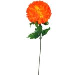 Sztuczna Chryzantema Pojedyncza Jasnopomarańczowa - Dekoracja na Wszystkich Świętych, Wysokość 68 cm - obrazek 2