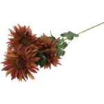 Sztuczna Gałązka z Trzema Brązowymi Gerberami - Dekoracja Wysokiej Jakości o Wysokości 80cm - obrazek 3