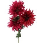 Sztuczna Gałązka z Trzema Bordowymi Gerberami o Wysokości 80 cm - obrazek 2