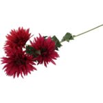 Sztuczna Gałązka z Trzema Bordowymi Gerberami o Wysokości 80 cm - obrazek 3