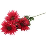 Gałązka z 3 Sztucznymi Gerberami Czerwonymi Wysokogatunkowe 80 cm - obrazek 3
