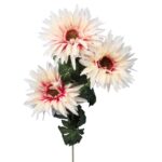 Gałązka z 3 kremowymi Gerberami - Kwiat sztuczny wysokiej jakości, 80 cm - obrazek 3