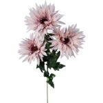 Gałązka 3 gerber sztucznych, pudrowy róż - obrazek 2