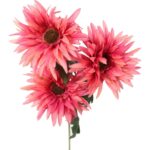 Sztuczna Gałązka z Trzema Gerberami Różowego Koloru o Wysokości 80cm - obrazek 2