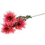 Sztuczna Gałązka z Trzema Gerberami Różowego Koloru o Wysokości 80cm - obrazek 3