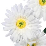 Sztuczna Gałązka z 3 Białymi Gerberami - Dekoracja o Wysokości 55 cm - obrazek 3