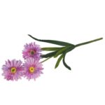 Sztuczna Gałązka Gerber 3 w Kolorze Wrzosowym, Realistyczna Dekoracja, 55cm - obrazek 3