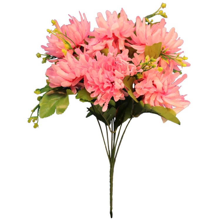 CHSTRK-1R Różowy Bukiet Sztucznych Chryzantem 35 cm z Dodatkami na Wszystkich Świętych - obrazek 1