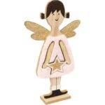 Anioł drewniany z futerkiem Wielkość: 30X19 cm - obrazek 2