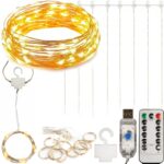 KURTYNA ŚWIETLNA NA OKNO 300 LED 3×3 LAMPKI ŚWIĄTECZNE CHOINKOWE GIRLANDA CIEPŁY BIAŁY