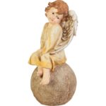 Anioł Stróż na Kuli - Kremowy Ozdobny Figurka 47 cm, Odporny na Warunki Atmosferyczne - obrazek 2