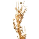 Girlanda ze złotych gałęzi z drewnianą dekoracją - obrazek 3