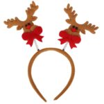 Opaska na głowę z reniferami brązowa