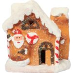Ceramiczny Domek z Piernika z Podświetleniem LED 9cm - Świąteczna Dekoracja - obrazek 2