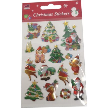 Zestaw 15 wypukłych naklejek bożonarodzeniowych