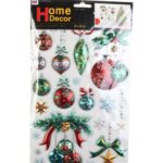 3D Naklejki Samoprzylepne na Okno - Bombki Świąteczne