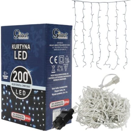 KURTYNA 200 LED ZASŁONA ŚWIETLNA LAMPKI ŚWIĘTA LAMPKA ŚWIĄTECZNA  2 x 1 m