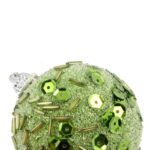 Komplet 4 Zielonych Bombek Styropianowych z Cekinami 6 cm - Dekoracja Świąteczna - obrazek 3