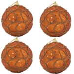 Kpl. 4 bombek styropianowych 6 cm pomarańczowe - obrazek 2