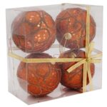 Kpl. 4 bombek styropianowych 6 cm pomarańczowe - obrazek 3
