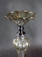 Elegancki Świecznik Stojący z Brązowego Metalu i Szkła 14x34 cm z Antypoślizgowym Spodem - obrazek 2