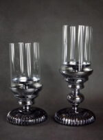 Świecznik wykonany z chromu i szkła 31.5x15 cm - obrazek 3