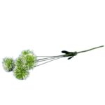 Gałązka dekoracyjna z 5 sztucznymi kwiatami czosnku, kolor zielony, 65 cm - obrazek 3