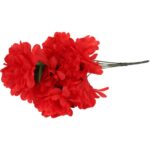 Sztuczny Bukiet Czerwonych Chryzantem - 7 Sztuk, 34cm, Idealny na Wszystkich Świętych - obrazek 2