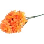 Bukiet Sztucznych Chryzantem Pomarańczowych - Dekoracja Cmentarna, 34 cm - obrazek 2