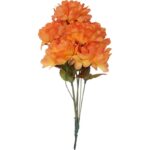 Bukiet Sztucznych Chryzantem Pomarańczowych - Dekoracja Cmentarna, 34 cm