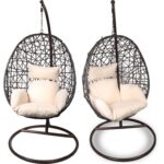 Luksusowy Fotel Ogrodowy Wiszący Kokon z Poduszkami i Stalowym Stelażem D053