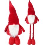 ELEGANCKI SKRZAT NA TELESKOPACH Świąteczny Krasnal GNOM Ozdoba Świąteczna Prezent 75-125 cm CZERWONY
