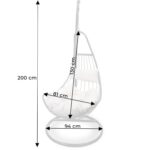 Fotel bujany ogrodowy z poduszkami, stalowy stelaż, obciążenie do 120kg, Czarny - obrazek 3