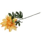 Sztuczna Żółta Dalia - Pojedyncza Gałązka, Wysokość 70 cm - obrazek 3