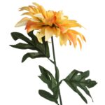 Sztuczna Dalia w Kolorze Żółtym o Długości 70cm - obrazek 2