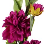 Sztuczna gałązka kwiatów Dalii w kolorze Fioletowa 93 cm - obrazek 2