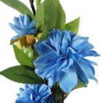 Sztuczna gałązka kwiatów Dalii w kolorze Niebieskim 93 cm - obrazek 2