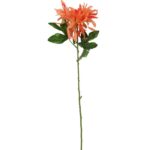 Pomarańczowa Dalia Sztuczna - Pojedyncza Gałązka o Wysokości 70 cm - obrazek 2