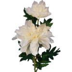 Sztuczna Gałązka Dalii Białych - Dekoracja Wysokiej Jakości, 66 cm - obrazek 2