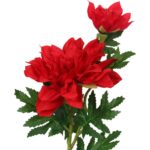 Sztuczna gałązka z dwiema czerwonymi daliami - Dekoracja Wysokiej Jakości o Wysokości 66 cm - obrazek 2