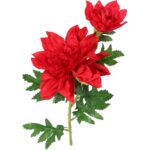 Sztuczna gałązka z dwiema czerwonymi daliami - Dekoracja Wysokiej Jakości o Wysokości 66 cm - obrazek 3