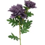 Sztuczna Gałązka z Dwoma Fioletowymi Daliami - Dekoracja Wysokiej Jakości, 66cm - obrazek 2