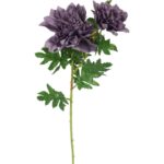 Sztuczna Gałązka z Dwoma Fioletowymi Daliami - Dekoracja Wysokiej Jakości, 66cm