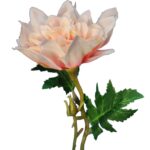 Sztuczna Gałązka z Dwoma Daliami w Kolorze Łososiowym - Dekoracja o Wysokości 66cm - obrazek 2