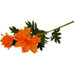 Sztuczna gałązka z dwoma pomarańczowymi daliami wysokiej jakości, 66 cm - obrazek 3